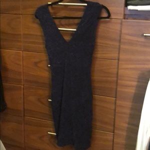 Backstage v neck and v back lace dress